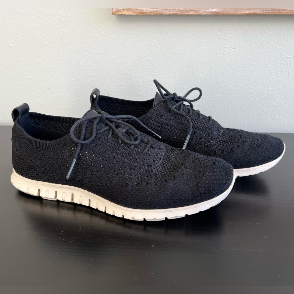 COLE HAAN ZEROGRAND Stitchlite Oxford Black Knit Shoe Sneaker Women's Size 9